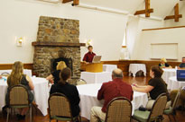 A conference underway at the Carriage House at Steele Hill