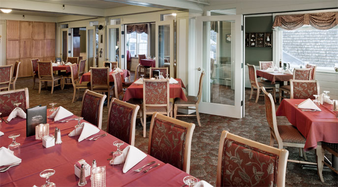 The main dining area at the Hilltop Restaurant